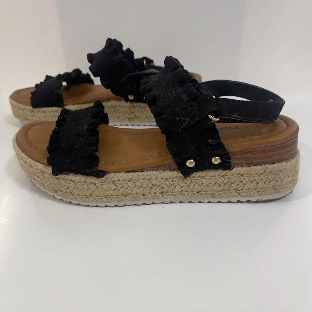 Pierre Dumas Women's Magic-9 Platform Black Espadrille Sandals 5.5